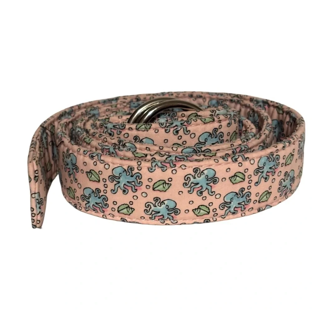 NWOT VINEYARD VINES Pink D-ring Octopus Shell Belt Girls Sz Large